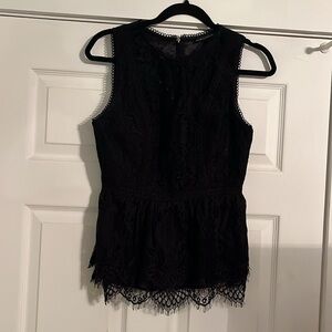 WHBM formal lace sleeveless back zip top